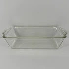 Vintage Pyrex Clear Glass Loaf Pan 9x5 w/Handles USA, U.S. Pat. Office
