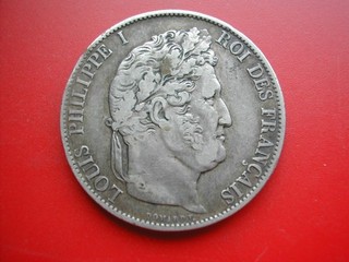 LOUIS PHILIPPE 5 FRANCS ARGENT 1844 W LILLE