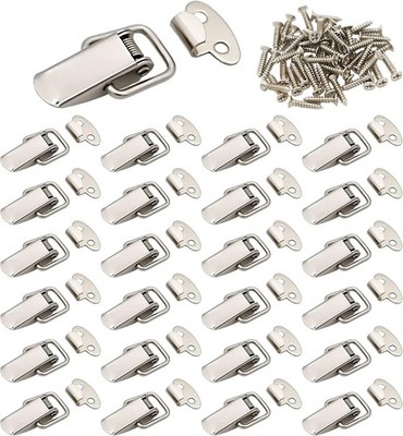20 Pack Stainless Steel Spring Loaded Toggle Lock Clasp Buckle Latch for Cabinet