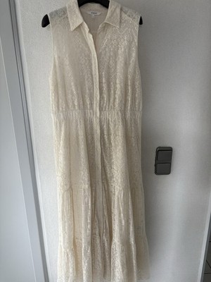 Desigual Kleid Maxikleid Ärmellos Spitze Beige Creme GR. XL NEU