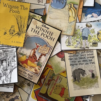 HUGE lot 110+ piece ( Winnie the Pooh) Junk Journal Ephemera  read description 