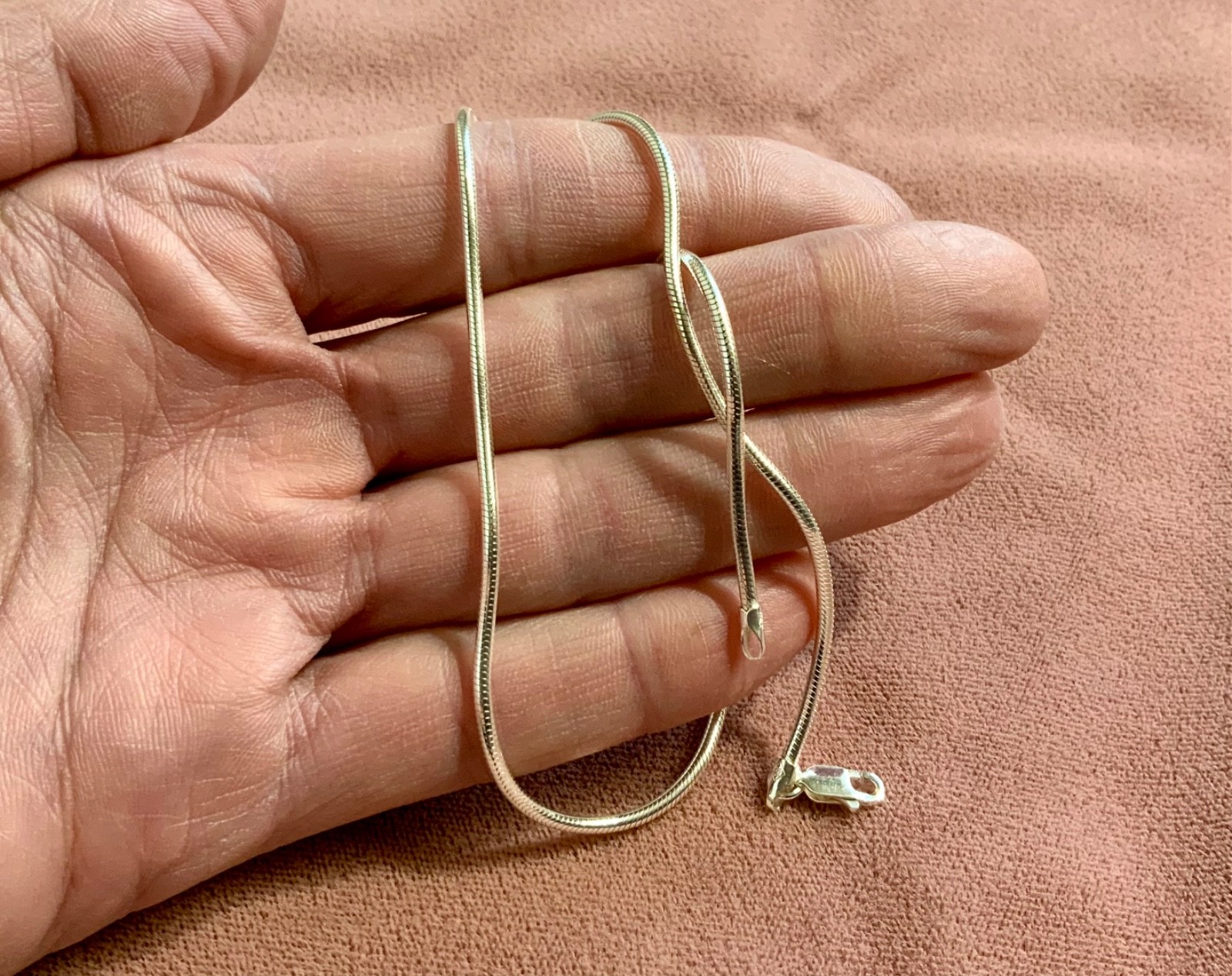 Solid Sterling Silver 925 Snake Chain Necklace 2m… - image 4