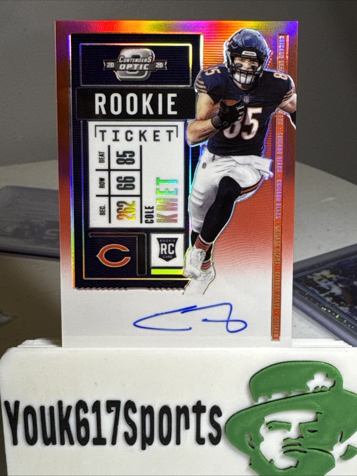 2020 Contenders Optic Rookie Ticket Red Auto SP /199 Cole Kmet RC #118 Bears 🍇