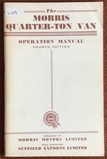 MORRIS QUARTER TON Van Operation Manual 1955 #29/54 28874   Fourth Edition