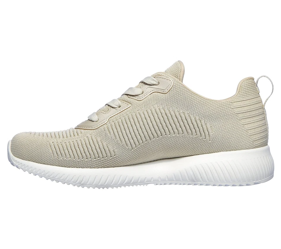 Skechers BOBS SQUAD TOUGH TALK Sneakers Femme Beige, Polyester, Lacets - Photo 2/4