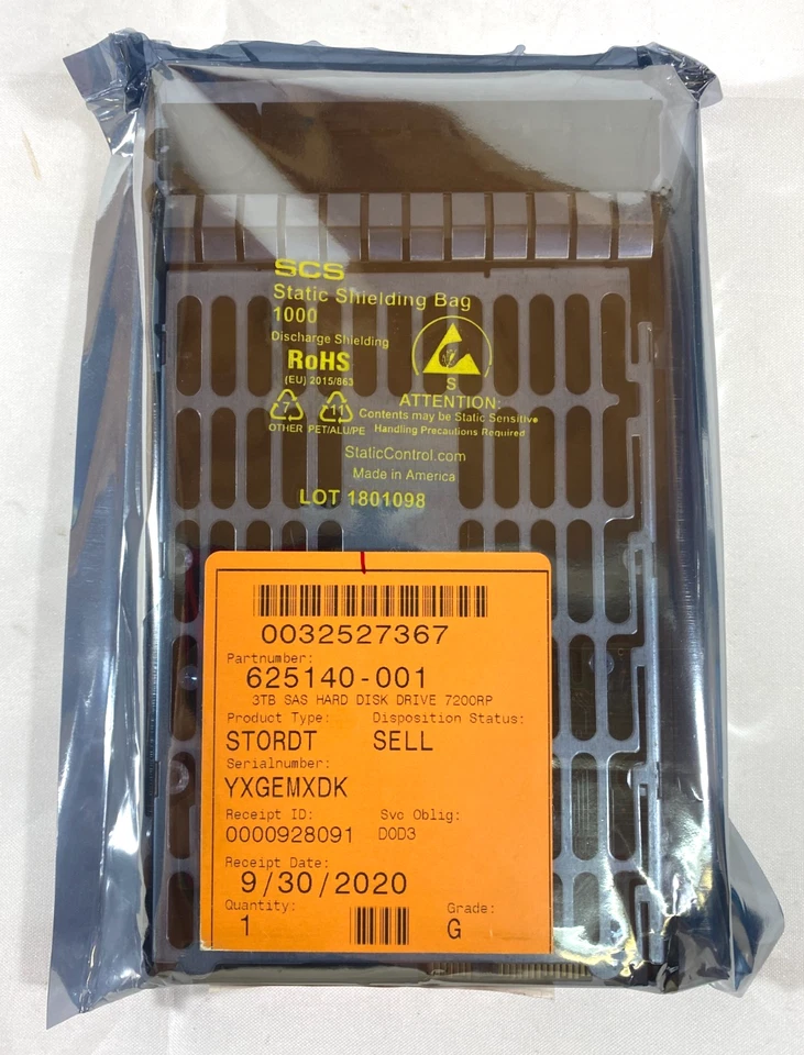 HP 3TB 7.2K SAS 3.5" Enterprise Server Hard Drive HUS724030ALS640 PN-638521-002 - Image 3 of 3