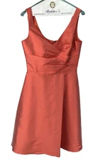 Alfred Sung - Candy Coral V Front A Line Sheath Dress