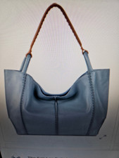 SAK LOS FELIZ SOFT SUPPLE LEATHER SLOUCHY HOBO TOTE MARITIME BLUE LARGE NWT