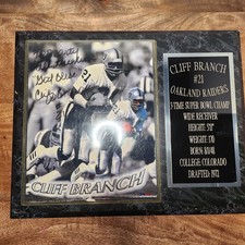 Cliff Branch #21 Oakland Raider Plaque With Autograph 