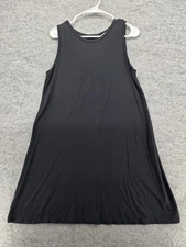 LOFT Dress Womens Medium Black A-Line Swing Tank Sleeveless Knit Stretch Casual