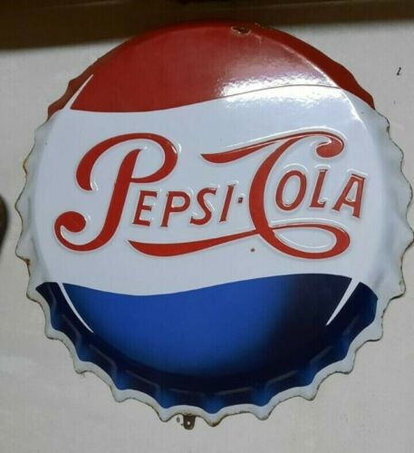 1940 PEPSI COLA TABLE 50 CM CIRCUMFERENCE ENAMELED SHEET METAL NO COCA COLA  - Picture 1 of 7