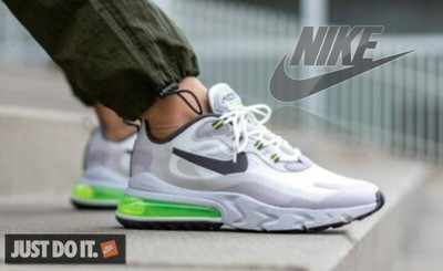 white and silver nike 270