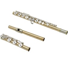 Open silver-plated key gold copper alloy body C key flute with box