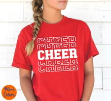 Cheerleading T-Shirt, CHEER word with Stacked Echo Letters, Youth & Adult sizes