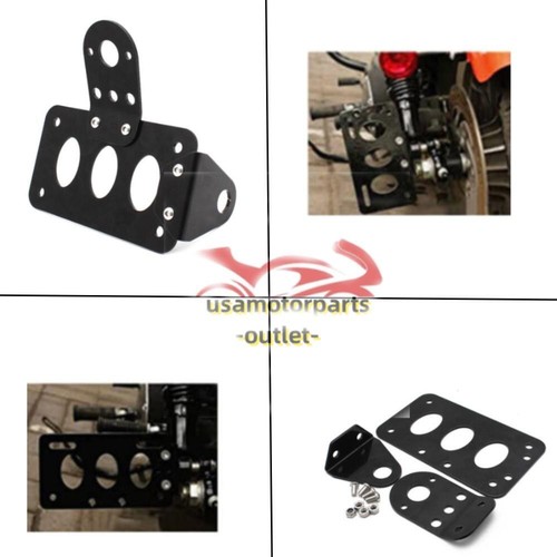 Motorcycle Black Side Mount License Plate Bracket Holder For Harley Chopper Dyna - Picture 2 of 14