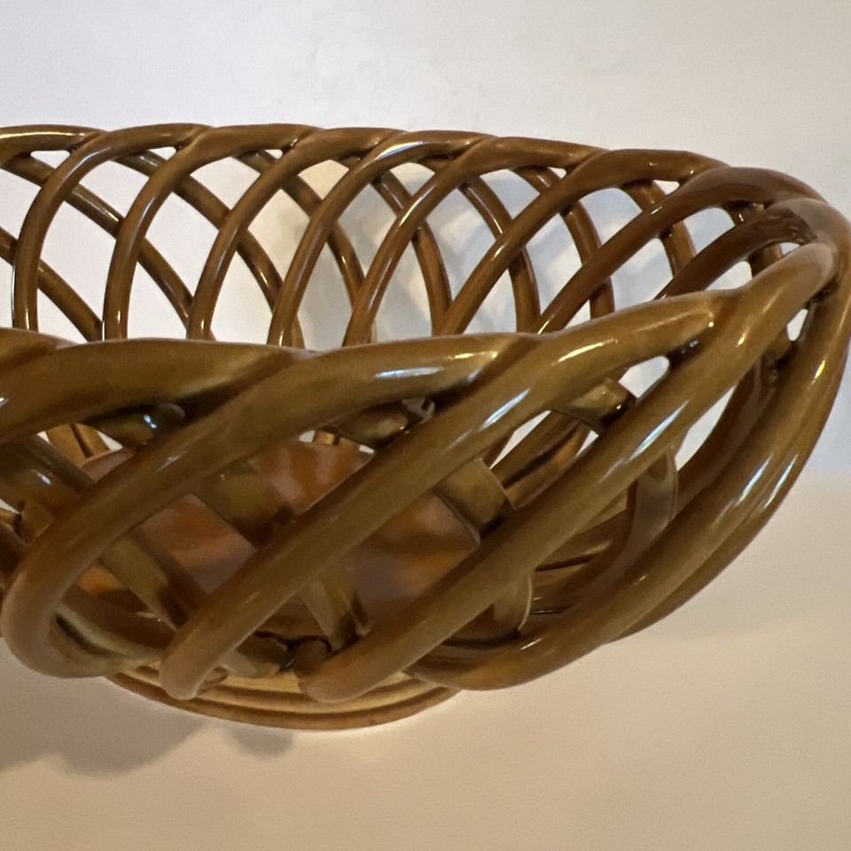 Williams Sonoma Eucalyptus Stoneware Woven Bread Basket Fruit Bowl eBay