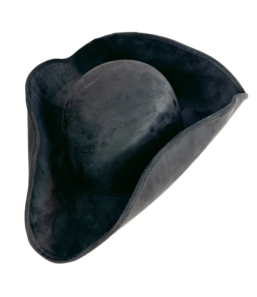 Sombrero pirata caribeño concho negro fieltro de lana alambre de metal para forma banda de cuero Foto 4 de 4