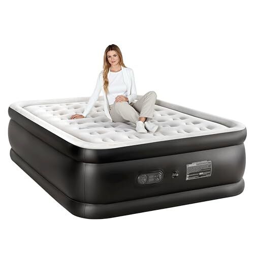 Queen Camping Air Mattress with Built-in Electric High-Speed Pump 22" Bed Height - Picture 1 of 7