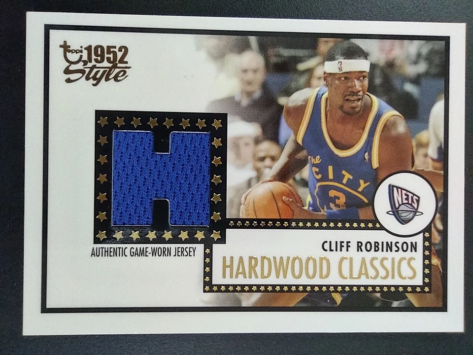 Camisetas clásicas de madera dura estilo Topps 1952 2005-06 Cliff Robinson #HCR-CR Nets Foto 2 de 4