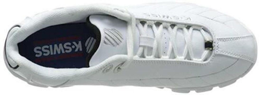 Men's K-Swiss ST329 Leather Sneaker Shoe 3426-129 White/Black/Silver Brand New image 7
