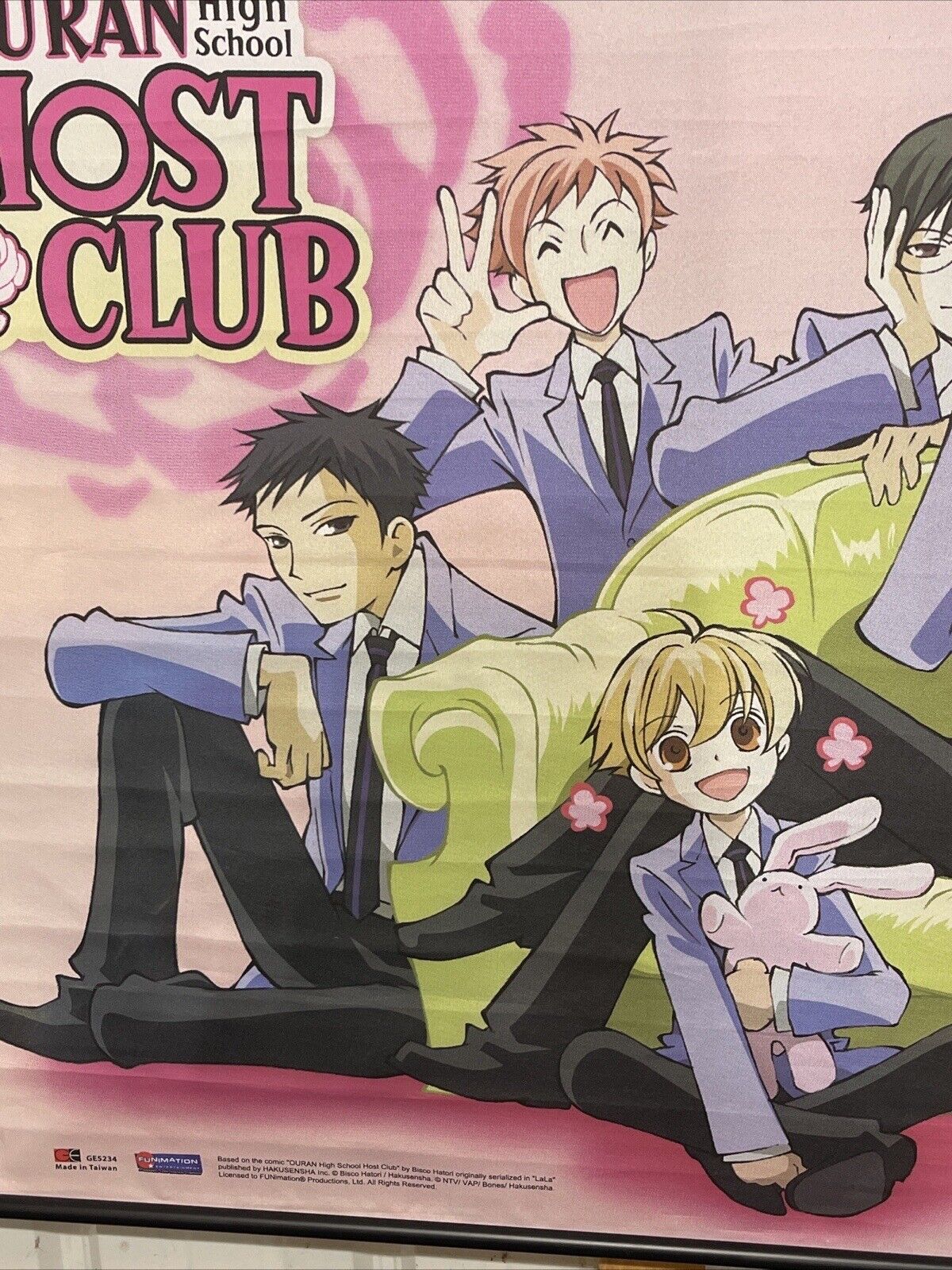 anime scroll posters: Sword Art Online; One Piece, Fairy Tale; Ouran Host  Club