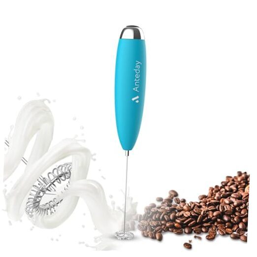 Milk Frother, Coffee Frother, Whisk, Upgraded Motor Electric Whisk Durable Blue
