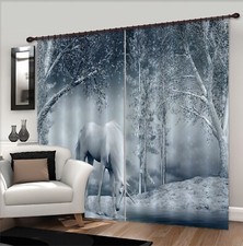 3D White Tree Unicorn ZHUA2052 Photo Curtain Window Blockout Fabric Amy 2023