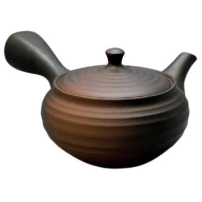 Teapot Kyusu Tokoname - AKIRA - Brown - 300 ml/cc - Stainless Mesh - Striped