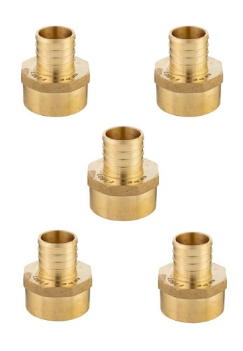 5 PCS 1 Inch PEX X 1 Inch FEMALE NPT ADAPTER BRASS CRIMP FITTING( LEAD FREE)