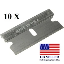 10 pc Razor Blades Single Edge Extra Sharp Super Strong.. Made in USA!!