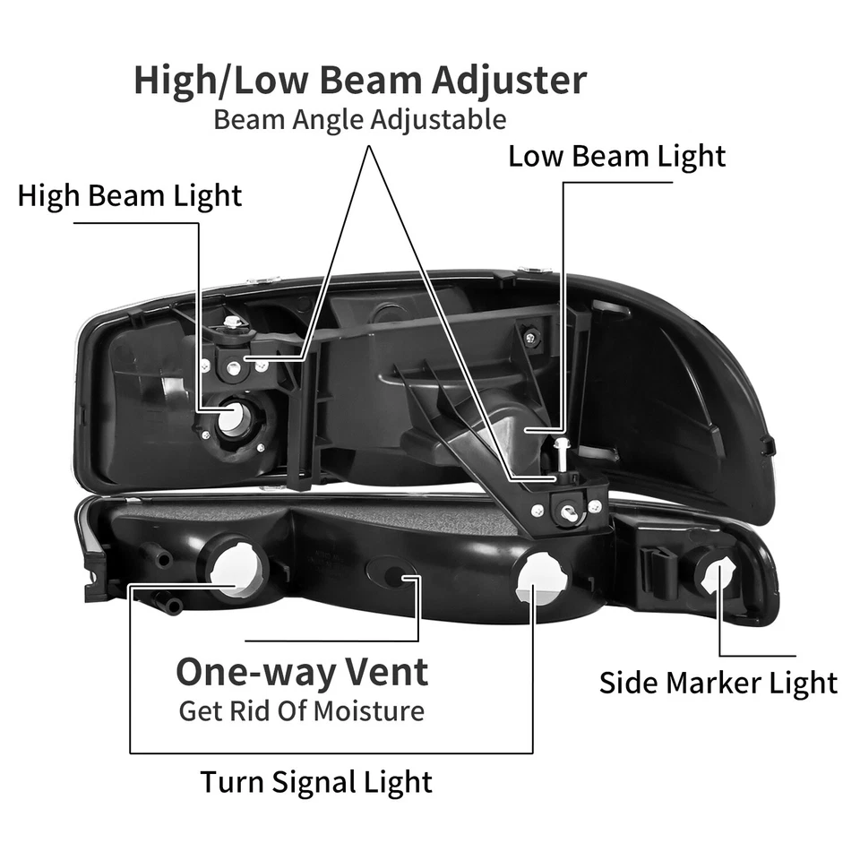 Headlights + Bumper Lamps For GMC Sierra 1500 2500HD 99-07 Yukon XL 2000-2006 Foto 4 de 4