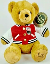  Teddy Bear FAO Schwarz Authentic Honey Brown Plush Toy Jacket Cuddly 16" Osito