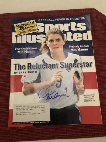 Mia Hamm WOMEN'S SOCCER PARIS OLYMPICS USWNT Sports Illustrated MAGAZINE SIGNED