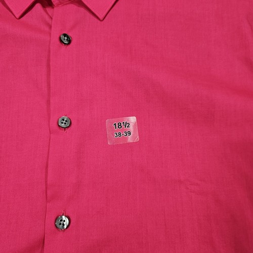 JF Ferrar MENS SIZE 19 38-39 Dress Shirt Button Up Long Sleeve Dark Pink - Picture 4 of 10