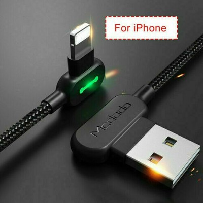 0,5-3M 90-Grad-LED-Smart-Schnellladekabel FÜR iPhone USB-C Typ-C movies, games