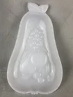 Vintage HAZEL ATLAS White Milk Glass Pear Relish Candy Nut Dish Spoon Rest MINT