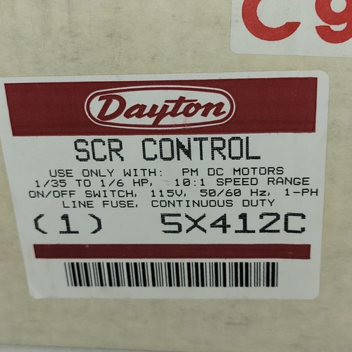 Dayton SCR Speed Control Modell #5X412C - DC 1/35 bis 1/6 PS, 115V, abgesichert, ein/aus - Bild 9 von 10