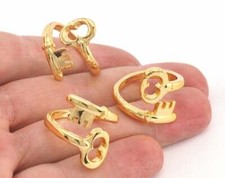 Key Ring Shiny Gold Plated Adjustable - Brass (17mm 6.5US inner size) 3324