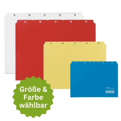 Durable Karteiregister Register Kartei Trennblätter quer 25-tlg A-Z DIN A7 A6 A5