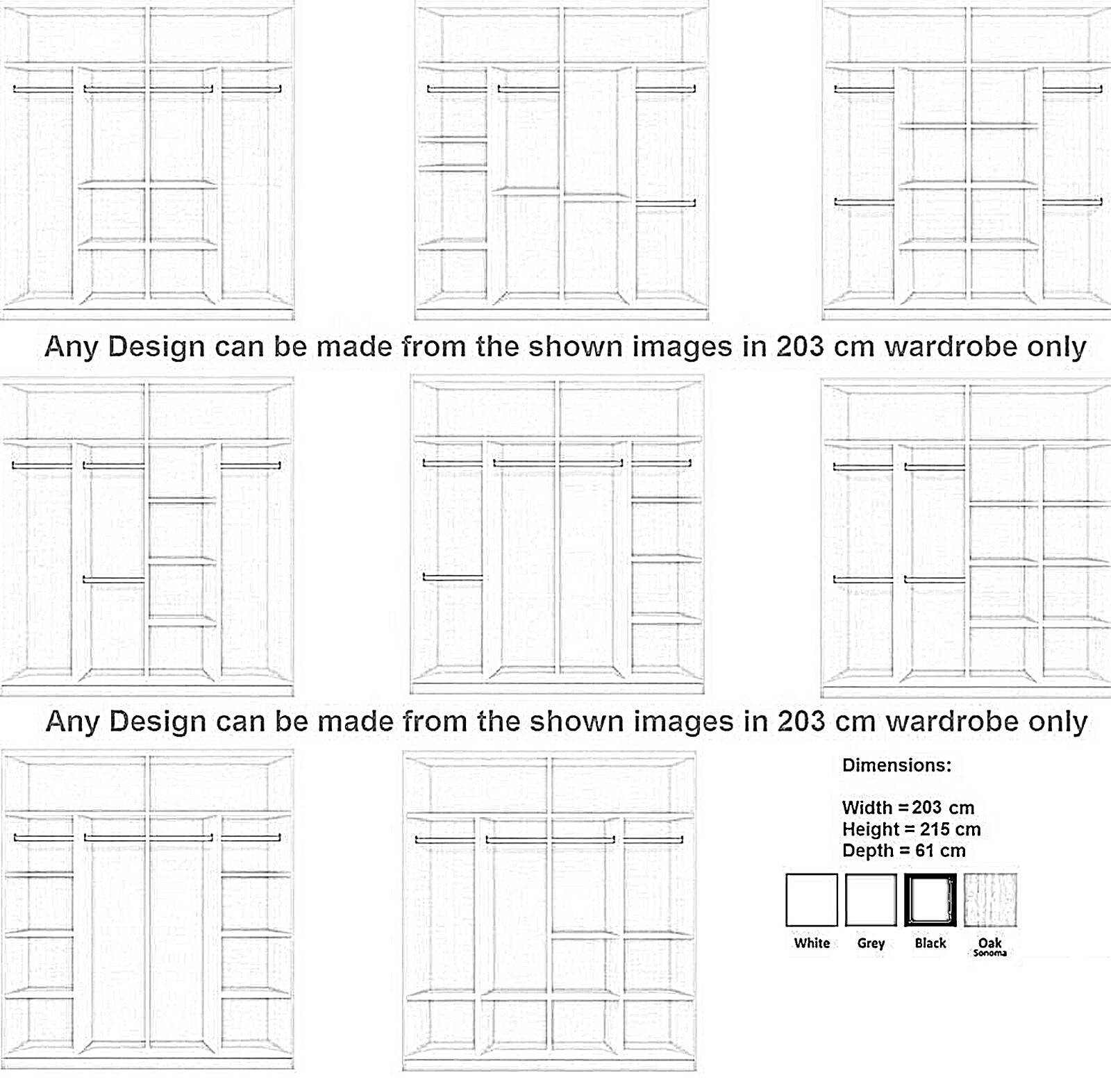 The LUXE Double Mirror Sliding Door Wardrobe Sizes (100, 120, 150, 180