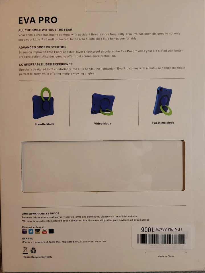 Funda protectora ROSA segura para niños Eva Pro a prueba de golpes con soporte para Apple iPad 7 (2019) Foto 4 de 4