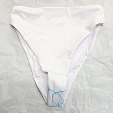 NEW ASOS DESIGN MIX  MATCH WHITE HIGH LEG HIGH WAIST BIKINI BOTTOM SIZE 4