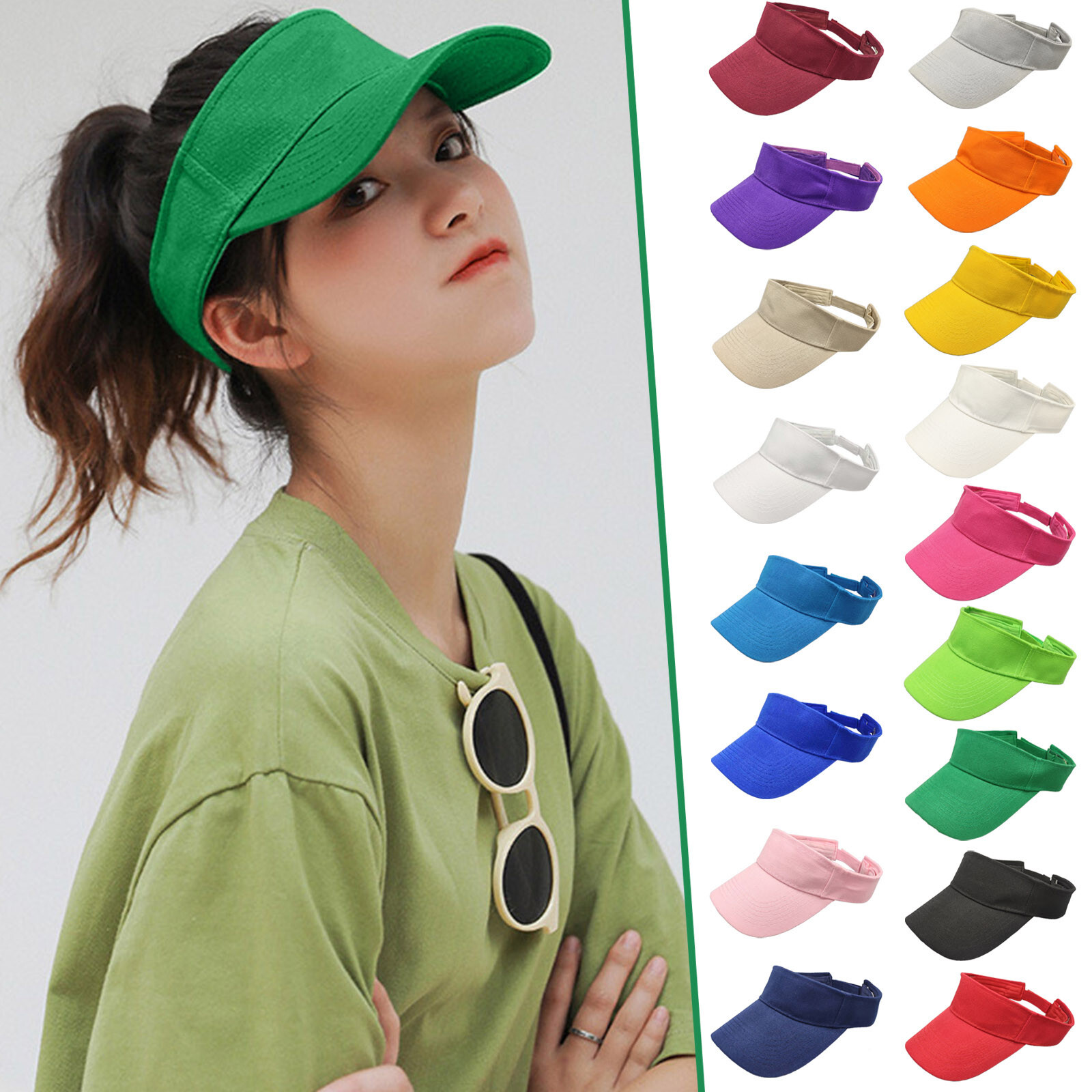 Adjustable Unisex UV Protection Sports Sun Visor for Beach Golf Outdoor Activities