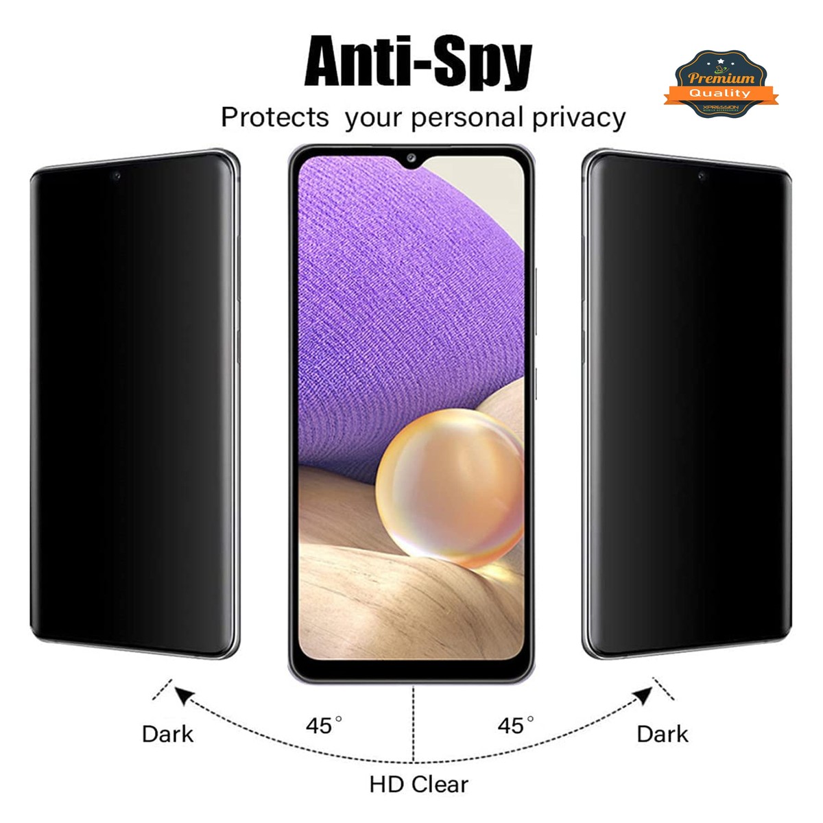 Privacy Tempered Glass Screen Protector For Motorola Moto G 5G 2023 - Anti-Spy Full Cover