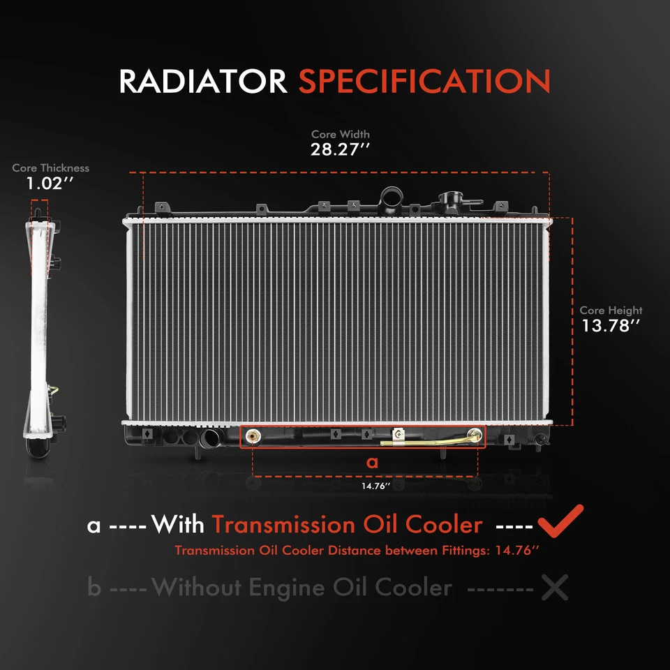 Radiador para Chrysler Sebring Dodge Stratus Mitsubishi Eclipse transmisión automática. Foto 2 de 4