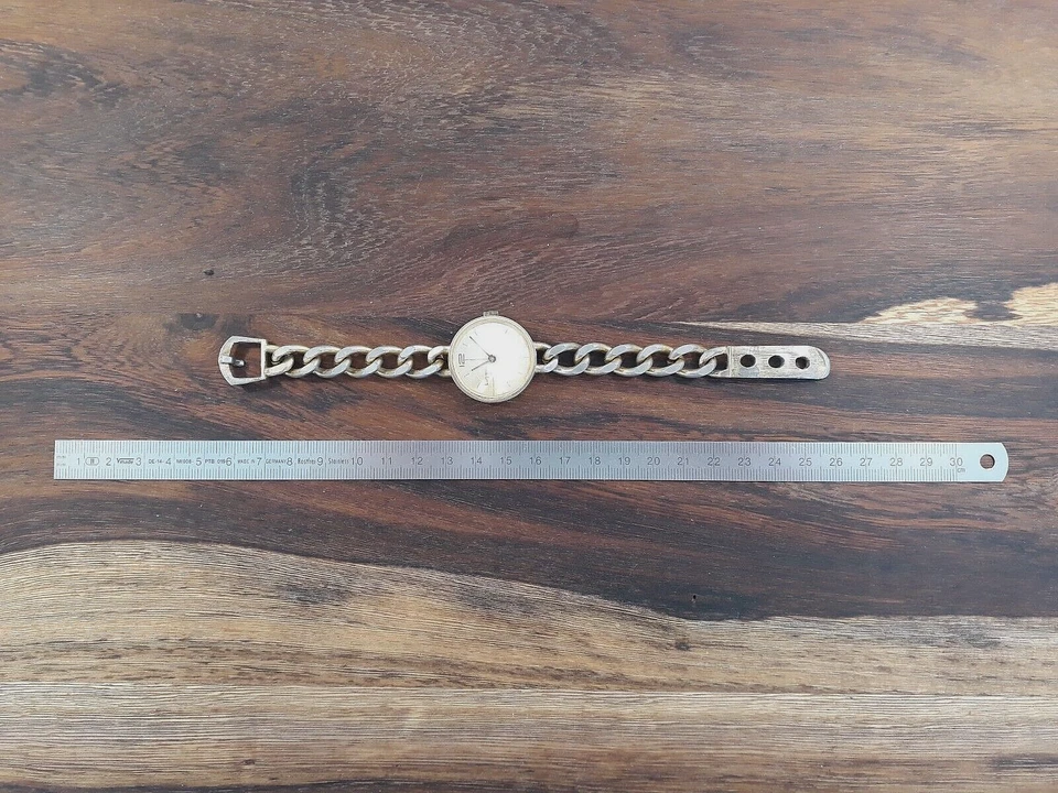 Damenarmbanduhr, Lugano Schweiz, 1990er, versilbert, mechanisch Handaufzug, rar - Bild 2 von 3