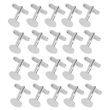 20Pcs Men 12mm Round Blank Settings Cuff Links Cufflinks DIY Craft