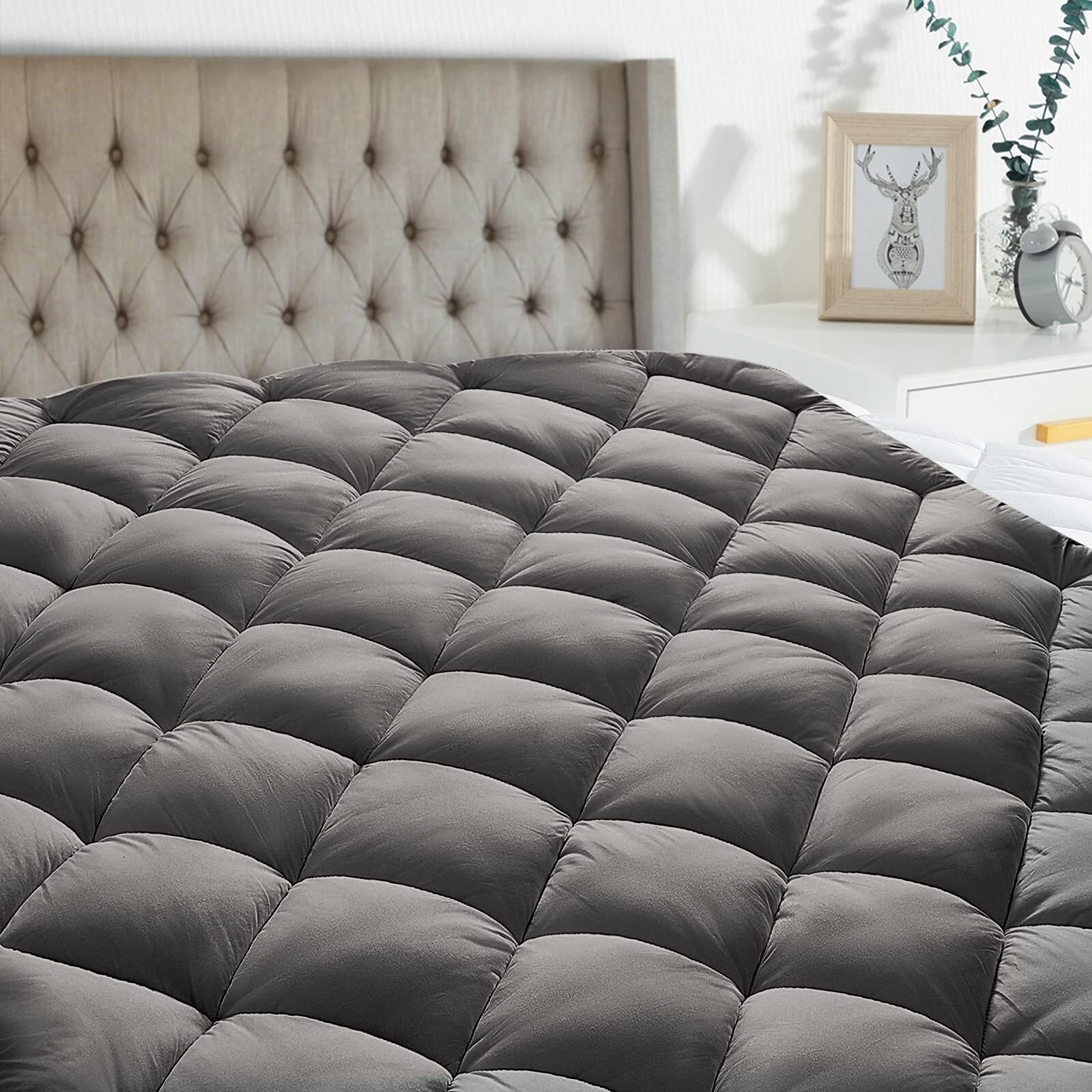 Full Mattress Pad Cover Cooling Mattress Topper Pillow Top Breathable Mattres...