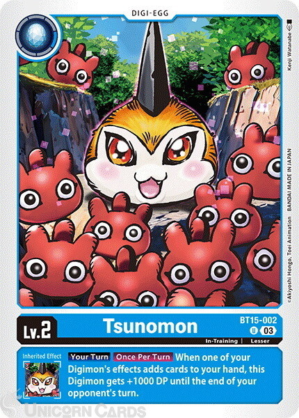BT15-002 Tsunomon Uncommon Digimon Card : BT-15: Exceed Apocalypse