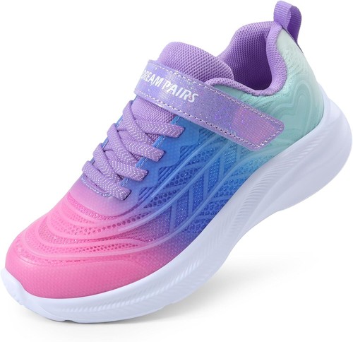 DREAM PAIRS Girls Shoes Kids Sparkle Tennis 4 Big Kid, Pink/Blue/Green - 第 1/6 張圖片